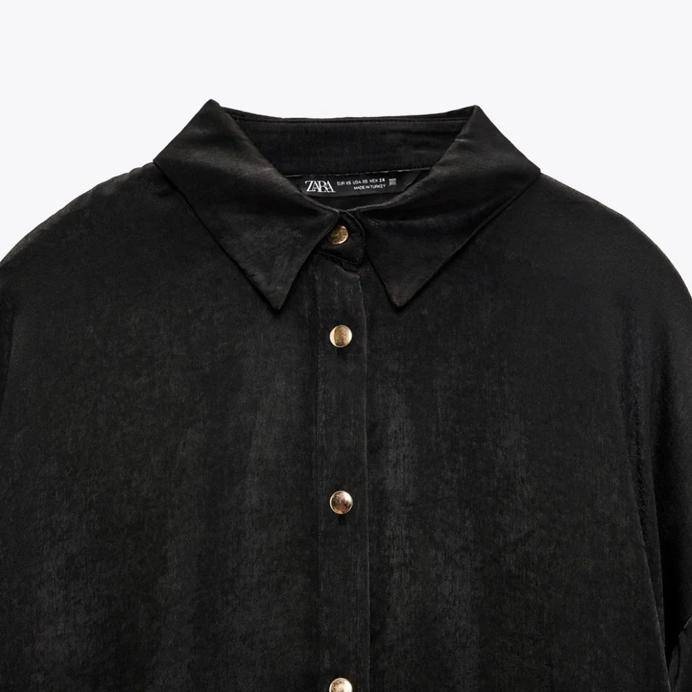 Zara Satin Shirt Dress - Picture 9 of 9